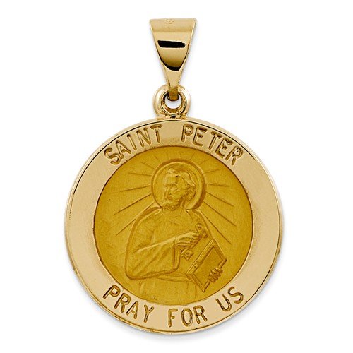 14k Yellow Gold St. Peter Medal Pendant (22X20MM)