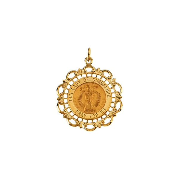 14k Yellow Gold Our Lady of Guadalupe Medal 31x26.5mm