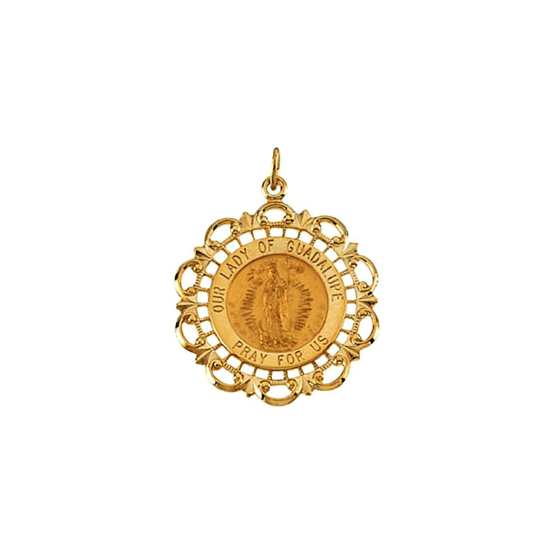 14k Yellow Gold Our Lady of Guadalupe Medal 31x26.5mm