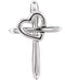 Platinum Cross with Heart Pendant (19.80X13.30)