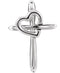 Cross with Heart Sterling Silver Pendant (19.80X13.30)