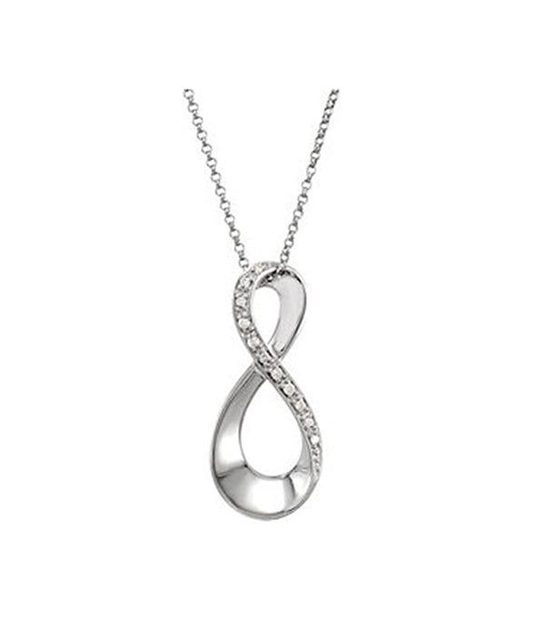 14k White Gold .05 Cttw. Diamond Necklace