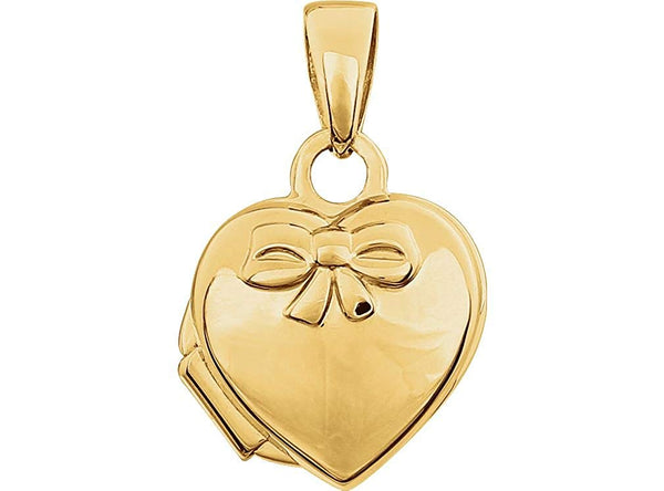 Petite 14k Yellow Gold Heart Locket Pendant