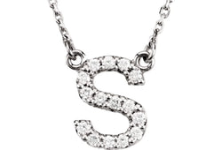 14k Yellow Gold Diamond Initial 'S' 1/6 Cttw Necklace, 16" (GH Color, I1 Clarity)