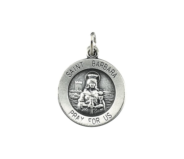 Sterling Silver St. Barbara Medal (18.25 MM)
