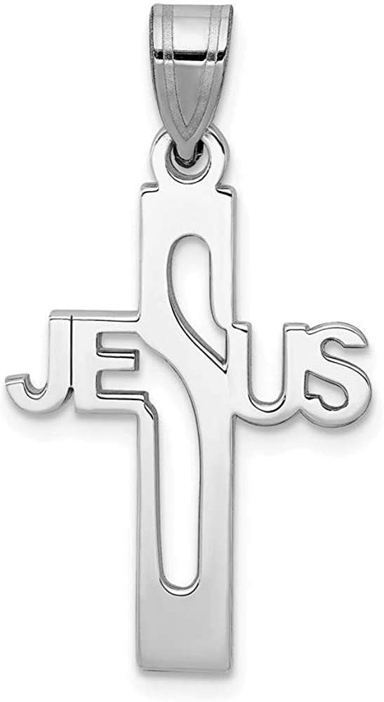 Sterling Silver Jesus' Cross Cut-Out Charm Pendant