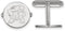 Rhodium-Plated Sterling Silver Maryland Round Cuff Links, 15MM