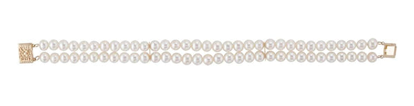 White Panache Freshwater Cultured Pearl Double Strand Bracelet, 14k Yellow Gold, 7" (5-5.5mm)