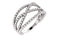 Beaded Criss-Cross Ring, Rhodium-Plated 14k White Gold