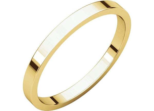 10k Yellow Gold 2mm Slim-Profile Flat Band