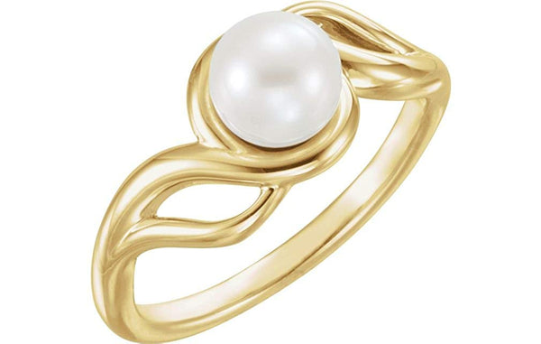 White Freshwater Cultured Pearl Ring, 14k Yellow Gold (7mm)