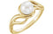 White Freshwater Cultured Pearl Ring, 14k Yellow Gold (7mm) Size 6.5