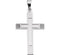 Inlay Protestant Cross Rhodium-Plated 14k White Gold Pendant (28X18MM)