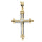 Diamond Rope-Trim Cross Rhodium-Plated 14k Yellow and White Gold Pendant (.33 Ct, G-H Color,SI1 Clarity)