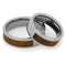 Inlaid Ironwood Comfort-Fit His and Hers Titanium Wedding Band Set, M10-F4