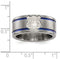 Edward Mirell Titanium Blue Anodized with SS Police Shield Tag 10mm Flat Band, Size 8.5