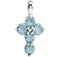 Platinum Round Aquamarine Cross Pendent (11.50X6.15 MM)