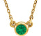 Emerald Solitaire 14k Yellow Gold Pendant Necklace, 16"