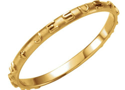 Ave 369 'Jesus I Trust In You' 14k Yellow Gold Prayer Ring