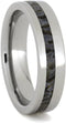 Dinosaur Bone Inlay 6mm Comfort-Fit Titanium Ring, Size 13.25