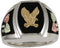 The Men's Jewelry Store 10k Yellow Bald Eagle Antiqued Ring, Sterling Silver, 12k Green and Rose Gold Black Hills Gold Motif, Size 13