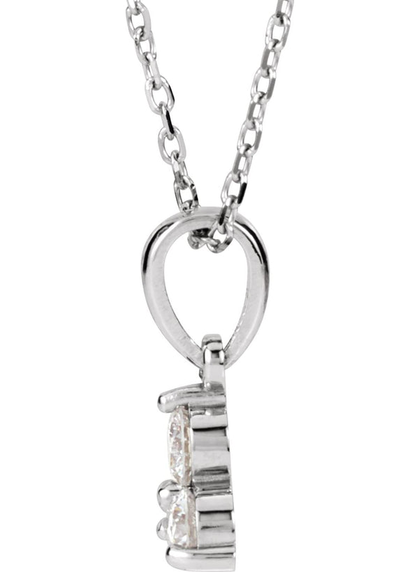 Diamond Three-Stone 14k White Gold Pendant Necklace, 18" (1/3 Cttw)