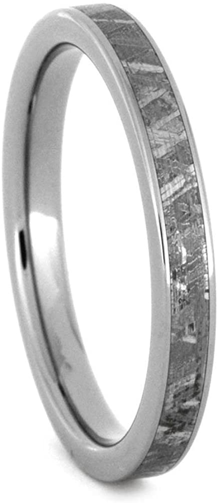Gibeon Meteorite Comfort-Fit Titanium Band, His and Hers Wedding Set, M15.5-F6.5