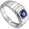 Men's Platinum Chatham Created Blue Sapphire 1.25 Ct Ring