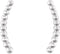 Bead Trim Curving Ear Climbers, Rhodium-Plated 14k White Gold