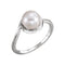 Platinum White Freshwater Cultured Pearl Bypass Ring (7.5-8.00mm) Size 7