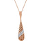 20-Stone Diamond 14k Rose Gold Pierced Teardrop Pendant Necklace, 18" (.33 Cttw)