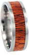 Koa Wood Inlay 8mm Comfort Fit Titanium Wedding Band, Size 11.25