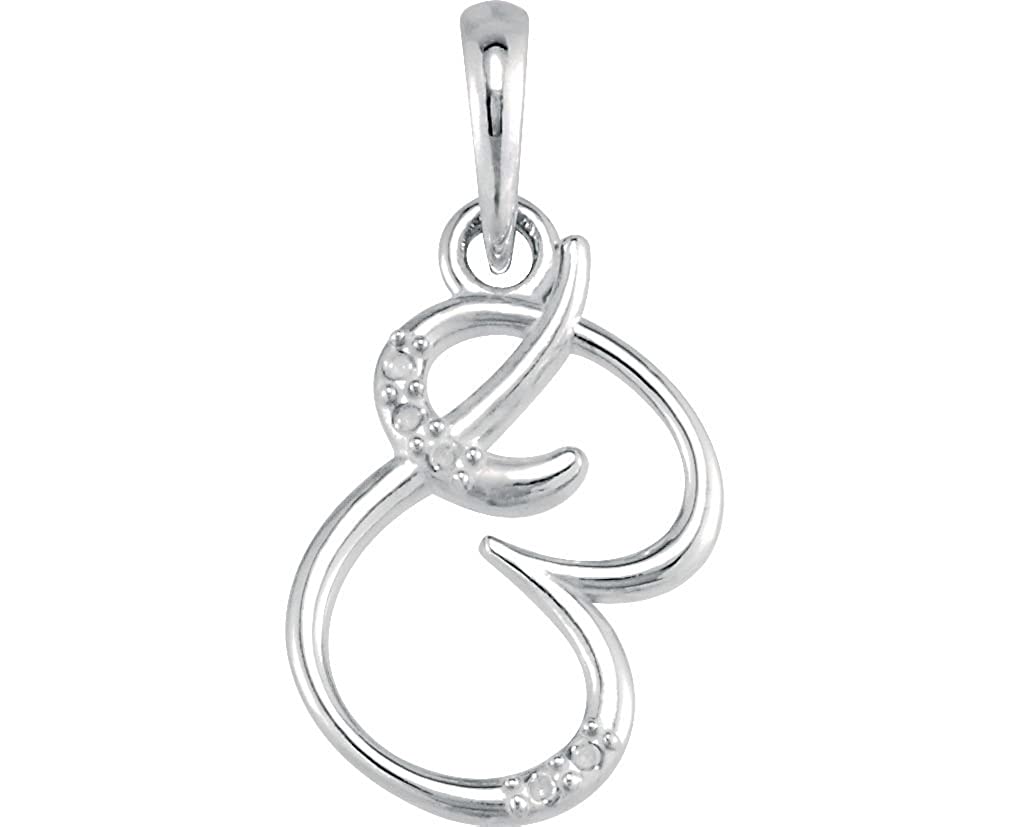 5-Stone Diamond Letter 'B' Initial 14k White Gold Pendant Necklace, 18" (.03 Cttw, GH, I1)