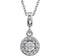 Diamond Halo-Style Necklace, Rhodium-Plated 14k White Gold, 18" (0.2 Ctw, Color G-H, Clarity I1)