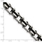 Men's Polished Stainless Steel 10mm Black Rubber Bracelet, 8.75"