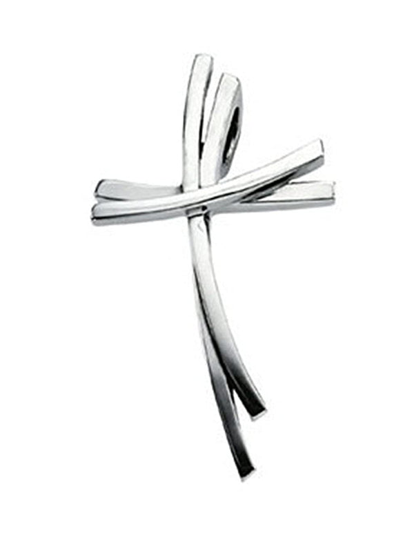 Modern Cross Sterling Silver Pendant (29.00X16.50 MM)