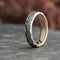 Ave 369 Women's 14k Yellow Gold Wavy, Gibeon Meteorite Inlay 5mm Comfort-Fit Wedding Band