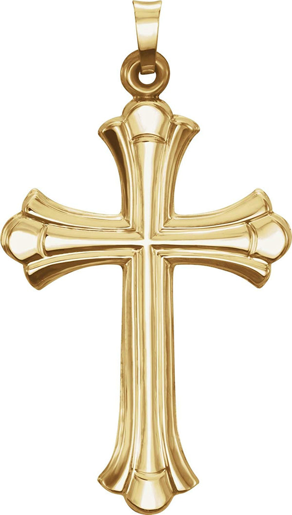 Fleury Hollow Cross 14k Yellow Gold Pendant (40.7X22.7 MM)