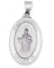 Rhodium-Plated 14k White Gold St. Jude Thaddeus Medal Pendant (27X16MM)