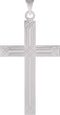 Inlay Passion Cross 14k White Gold Pendant