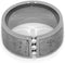 Forever One Moissanite, Past Present Future Gibeon Meteorite 11mm Comfort Fit Titanium Ring, Size 13