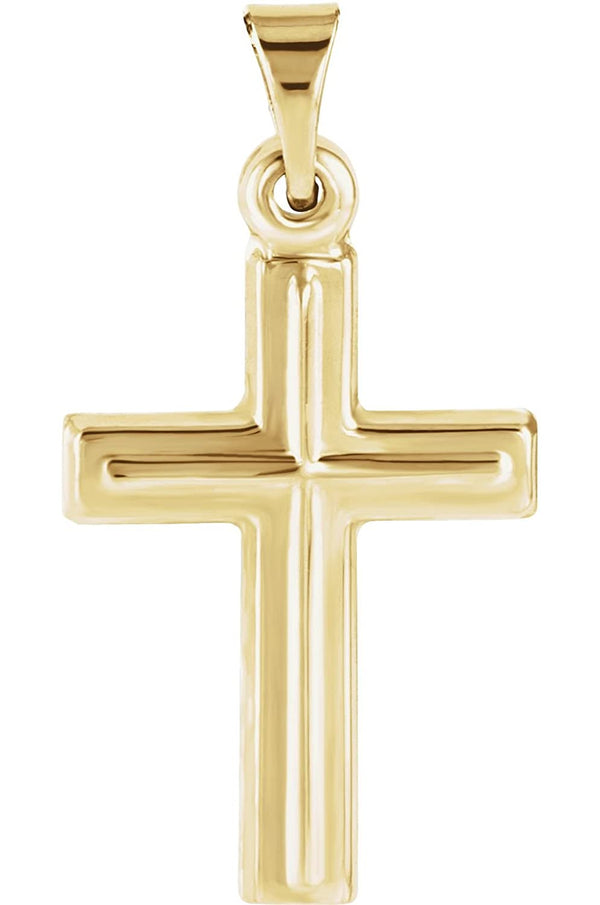 Inlay Cross 14k Yellow Gold Pendant (17.00X12.00 MM)