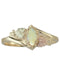 Opal Cabochon Marquise Bypass Ring, 10k Yellow Gold, 12k Green and Rose Gold Black Hills Gold Motif