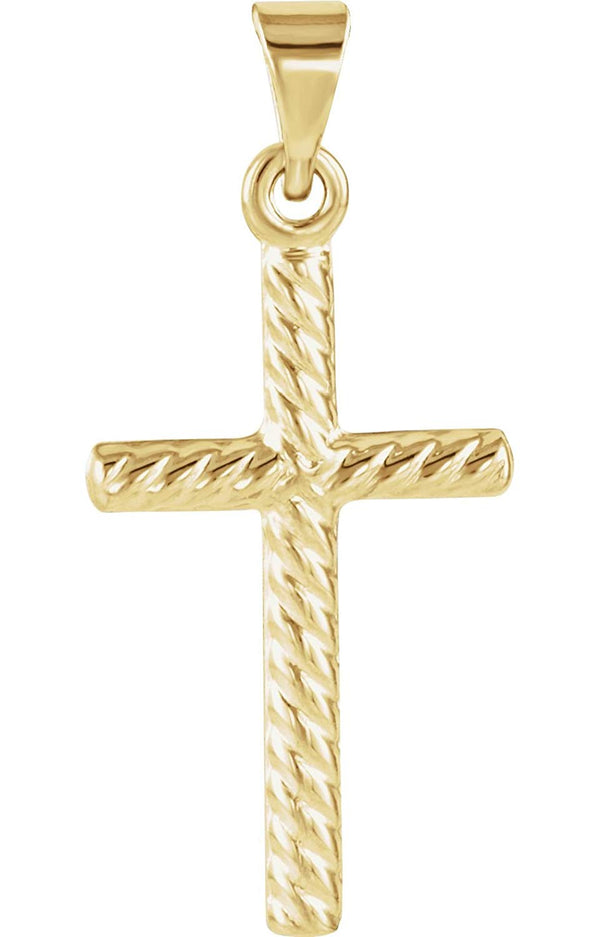 Rope Cross 14k Yellow Gold Pendant (17.5X11 MM)