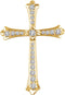 Diamond Fleur-de-Lis Cross Rhodium-Plated 14k Yellow Gold Pendant (.25 Ctw, H+ Color, I1 Clarity)