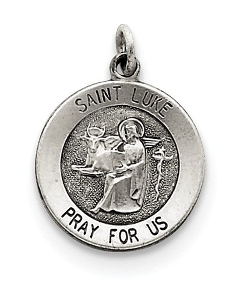 Sterling Silver Antiqued Saint Luke Medal (20X15MM)