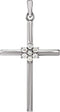 Large 7-Stone Diamond Cluster Christian Cross 14k White Gold Pendant (.10 Ctw) 30.40X16.26MM