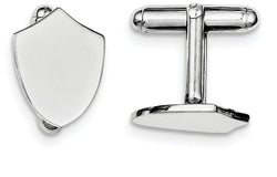 Rhodium-Plated Sterling Silver Bullet Back Cuff Links, 17X13MM