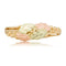 Four Frosty Leaf Ring, 10k Yellow Gold, 12k Green and Rose Gold Black Hills Gold Motif