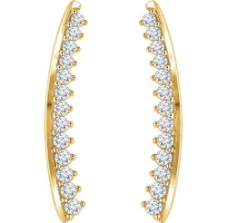 Diamond Ear Climbers, 14k Yellow Gold (0.33 Ctw, H+ Color, I1 Clarity)